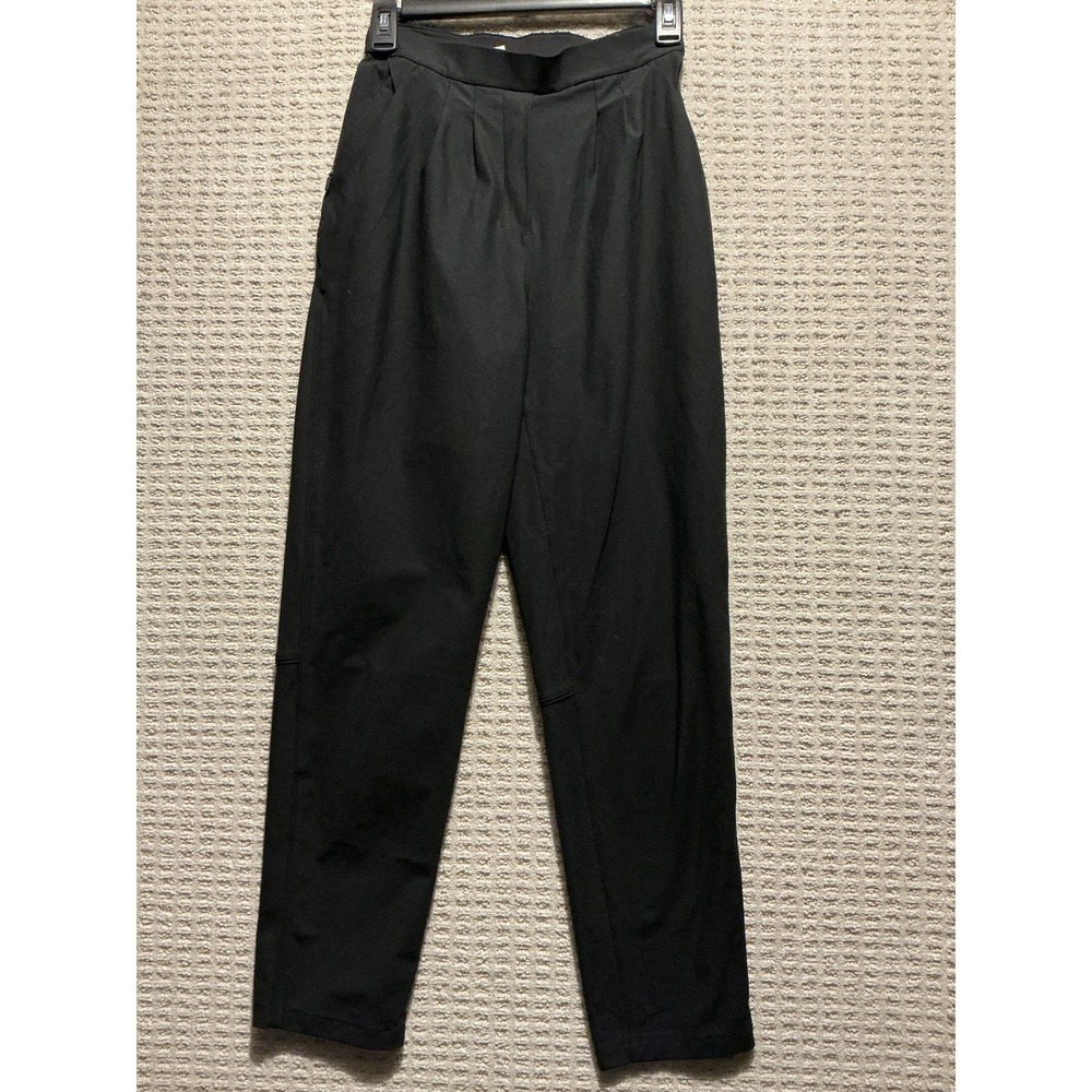 Lululemon Essential High Rise Trousers Pants 4 Pleated Black 25x27